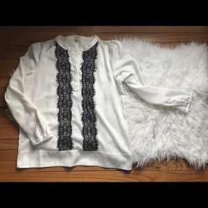 J. Crew Factory white long sleeve blouse